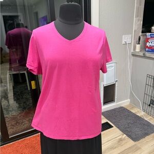 Pink V-Neck Women's 2X T-Shirt #sh0109